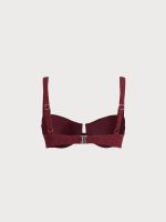 Wine Red Textured Underwire Bikini Top - Image 6