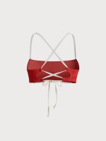 Brick Red Jacquard Bikini Top - Image 9