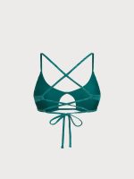 Dark Green Textured Cut Out Bikini Top - Image 7