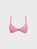 Red-Pink Reversible Knot X Cross Bikini Top - Image 9