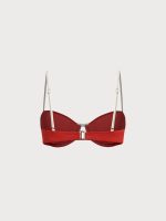 Brick Red Jacquard Underwire Bikini Top - Image 6