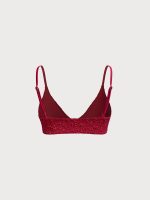 Wine Red Textured O-Ring Bikini Top - Image 11