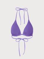 Purple Jacquard Halter Bikini Top - Image 6