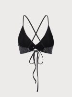 Black Polka Dot X Cross Bikini Top - Image 5