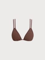 Dark Coffee Strappy Bikini Top - Image 10