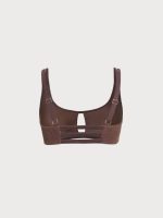 Dark Coffee Lurex Cutout Plus Size Bikini Top - Image 6