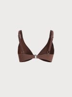Dark Coffee Shimmer Plus Size Bikini Top - Image 6