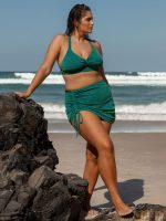 Green Lurex Twist Plus Size Bikini Top - Image 5