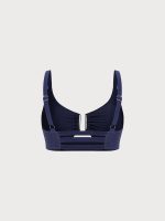 Blue Glitter Cut Out Plus Size Bikini Top - Image 7