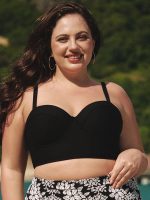 Black Underwire Strappy Plus Size Bikini Top - Image 3