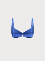 Blue Floral Textured Underwire Bikini Top - Image 7