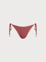 Brick Red Tie Stitch Bikini Bottom - Image 7