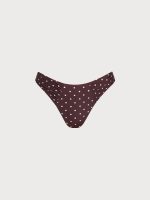 Brown Print Polka Dot Bikini Bottom - Image 6