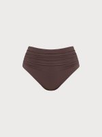 Coffee Ruched Plus Size Bikini Bottom - Image 6