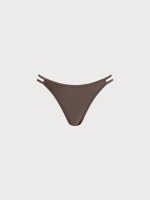 ECONYL® Dark Coffee Cutout Bikini Bottom - Image 4