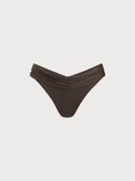 Dark Coffee Ruched Bikini Bottom - Image 5