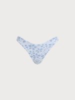 Light Blue Textured Floral Bikini Bottom - Image 7