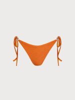 Orange Textured Tie Bikini Bottom - Image 6