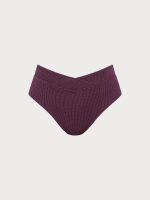 Purple Textured V Cut Plus Size Tankini Bottom - Image 6