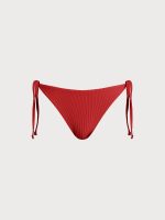 Red Solid Tie Bikini Bottom - Image 5