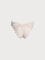 Off White Ruched Bikini Bottom - Image 5