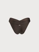Dark Coffee Ruched Bikini Bottom - Image 6