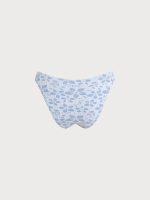Light Blue Textured Floral Bikini Bottom - Image 8