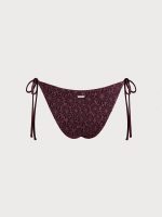 Dark Coffee Textured Tie Bikini Bottom - Image 6