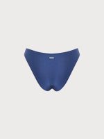 Blue Ruched Moderate Coverage Bikini Bottom - Image 8