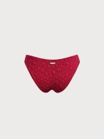 Wine Red Textured Bikini Bottom - Image 6