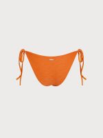 Orange Textured Tie Bikini Bottom - Image 7
