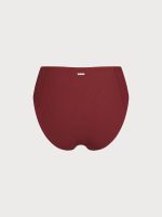 Wine Red Seam Full Coverage Bikini Bottom - Image 6