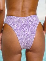 Purple Print Textured Bikini Bottom - Image 5