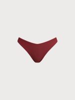 Wine Red Full Coverage Bikini Bottom - Image 6