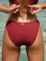 Wine Red Full Coverage Bikini Bottom - Image 5