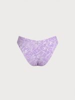 Purple Print Textured Bikini Bottom - Image 7