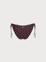 Brown Print Polka Dot Tie Bikini Bottom - Image 8