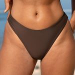 ECONYL® Dark Coffee Low Waisted Bikini Bottom