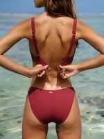 Wine Red Full Coverage Bikini Bottom - Image 2