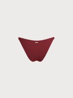 Wine Red Gold-Accented Bikini Bottom - Image 6