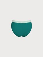 Green Contrast Trim V-Cut Full Coverage Bikini Bottom - Image 7