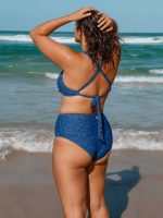 Blue Lurex Plus Size Bikini Bottom - Image 2