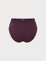 Purple Textured V Cut Plus Size Tankini Bottom - Image 7