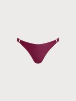 ECONYL® Wine Red O-Ring Bikini Bottom - Image 6