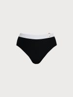 Black Natural Waisted Plus Size Bikini Bottom - Image 4