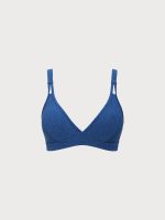 Blue Lurex X Cross Plus Size Bikini Top - Image 5