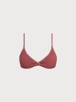 Brick Red Stitch Contrast Bikini Top - Image 14