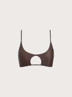 ECONYL® Dark Coffee Cut Out Bikini Top - Image 6