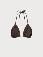 Dark Coffee Ruched Bikini Top - Image 8