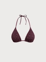 Dark Coffee Textured Triangle Bikini Top - Image 6